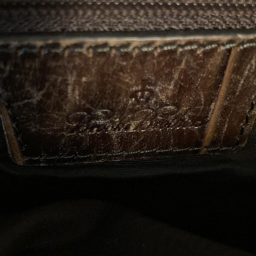 Brooks Brothers Brown Genuine Leather Crocodile-Embossed Women's Bag - Picture 5 of 8